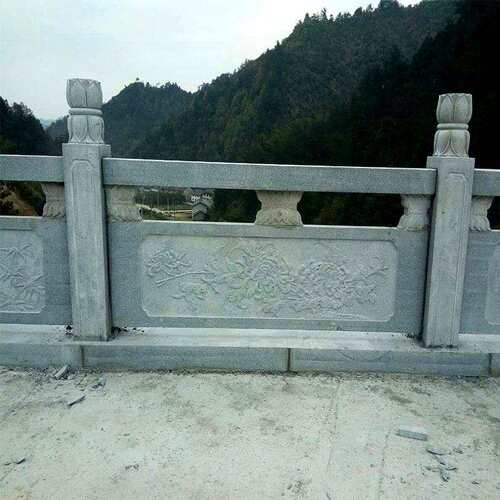 青石栏杆厂家雕刻安装雕刻河道石护栏栏杆山水花草石栏板栏杆