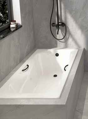 铁瓷嵌入式浴缸铸成陶人搪瓷单浴人正944方形保温铸铁搪瓷缸