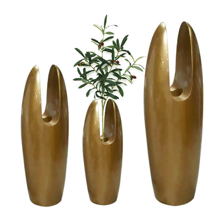 器品家居现代落花瓶花玻璃钢干花装饰品地大插花摆件新款酒店商场