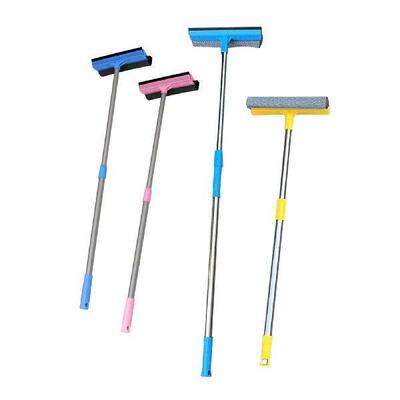 Window Squeegee Cleaning Brush Double Sided Telescopic Pole