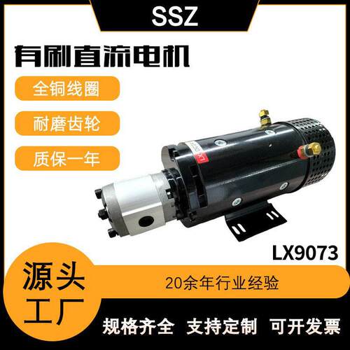铄世哲电机24V3W液压直流电机带齿轮泵转速空作业励磁马达