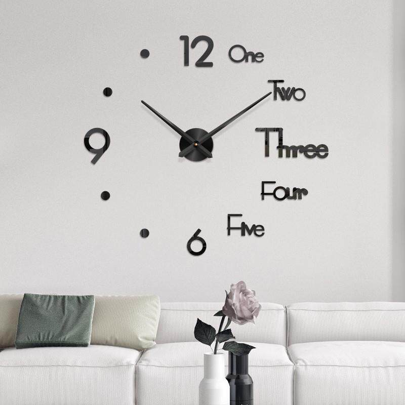 钟表爆款亚克力镜面客厅创意挂钟产品装饰超大尺寸DIY墙钟钟表贴