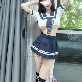 性感cos服女士睡衣夏季性感免脱黑丝性感制服学生装超短大码制服