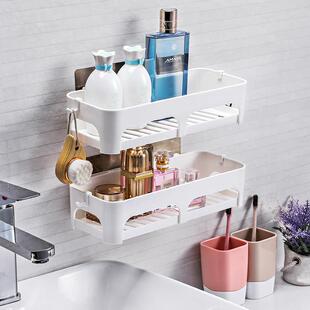 浴室置物架化妆室用品用具厕所洗漱台吸盘壁挂洗手间免打孔收纳层