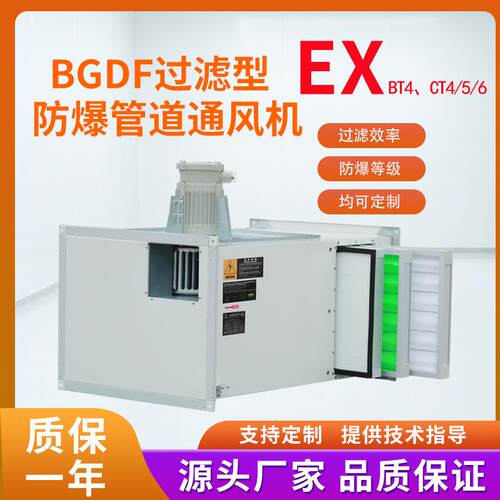 过滤型BGDF离心管道风机GDF防爆矩形管道排风机低噪音商用送风机