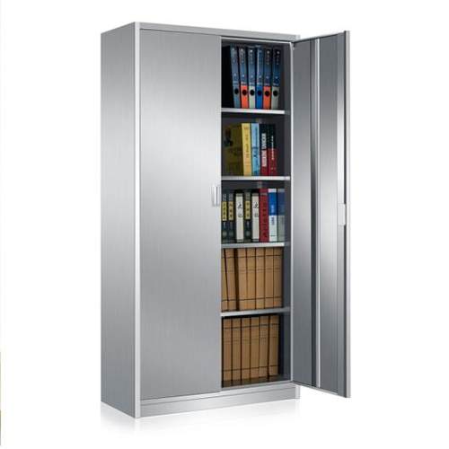 不锈钢文件柜钢制办公储物柜不锈钢带锁资料柜铁皮档案柜