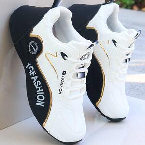 秋冬季新款皮面防水运动时尚百搭旅游鞋子意大利潮流男士休闲鞋子