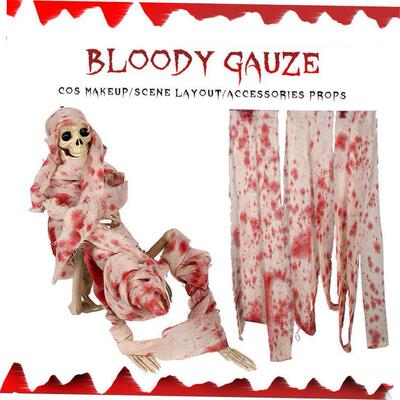 Halloween blood cloth isolation tape, gauze stained blood c