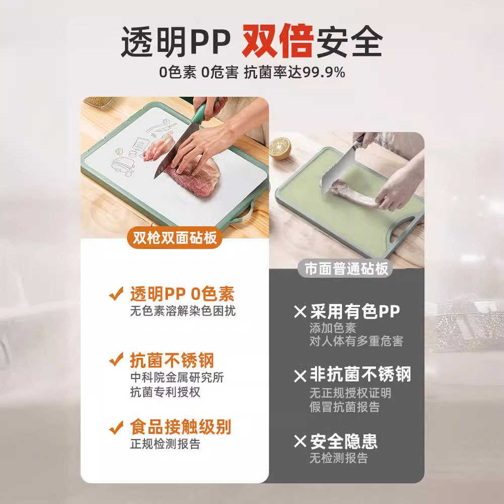 家用菜板创意双面可立式菜板多功能不锈钢案板加厚耐用砧板批发