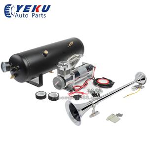 12V3gal200psi车载空压机气泵带单管640mm圆口气喇叭货车改装 气泵