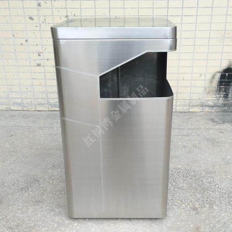 商场室内不锈钢垃圾桶户外不锈钢果皮箱厂方形金属垃圾箱