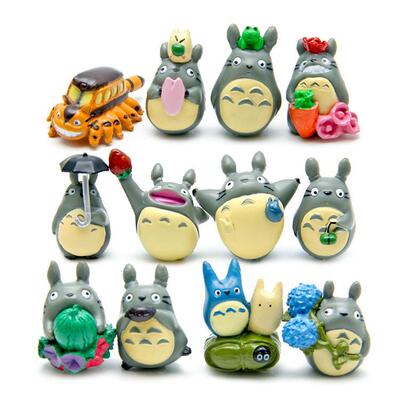 12pcs/Set Studio Ghibli Totoro Mini Resin Action Figures Hay