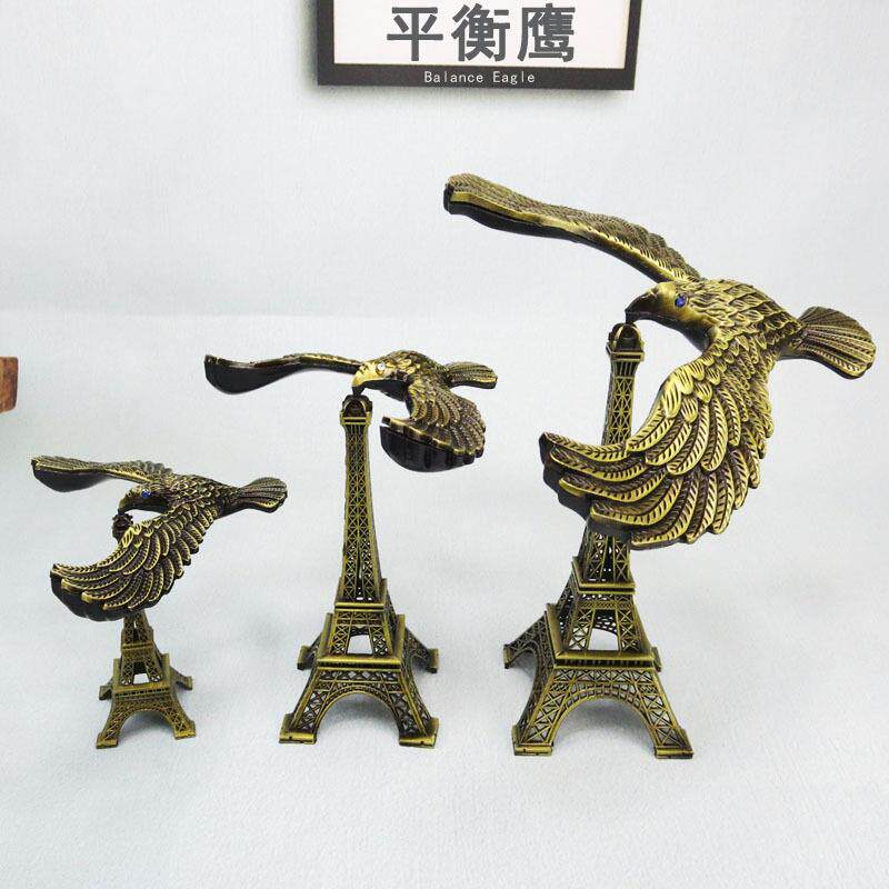 耀莎创意金属平衡鸟重力老鹰不倒摆件小摆设铁塔模型玩具工艺品