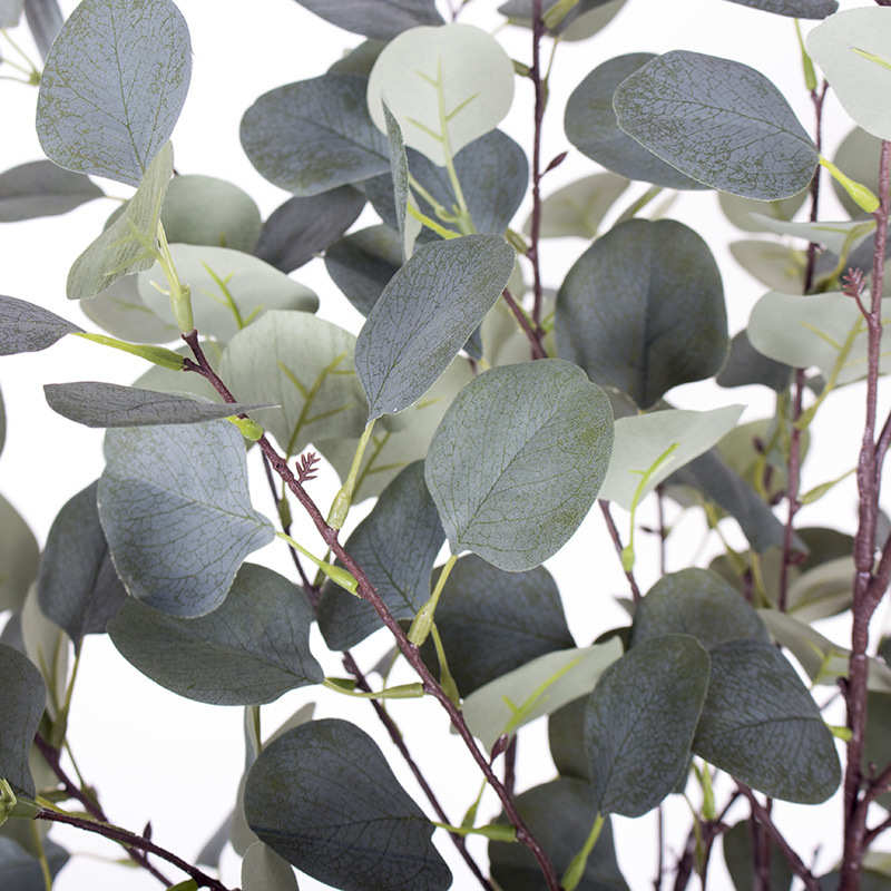 金钱花植家居带大仿真尤真树假绿盆橱窗加利树植物办公盆栽室内