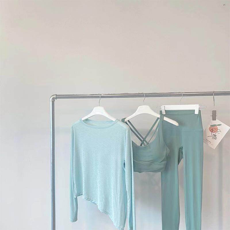 高颜值瑜伽服套装感女小个子孕妇瑜伽服蛀虫纱