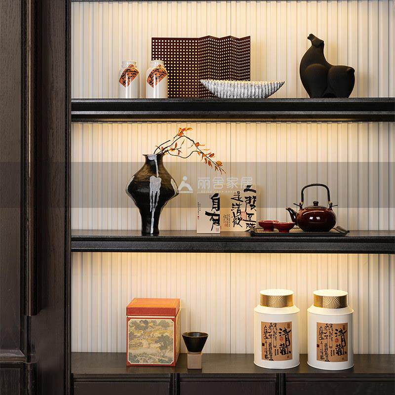 新中式博古架摆件组合样板间样品屋展示中心茶室书房客厅软装饰品