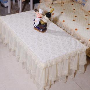 9WOR家用客厅茶几罩套长方形烤火罩防尘电炉桌罩布艺桌布蕾丝盖布