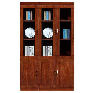 虎一办公家具文件柜木制实木皮油漆办公室资料柜更衣柜储物柜带锁