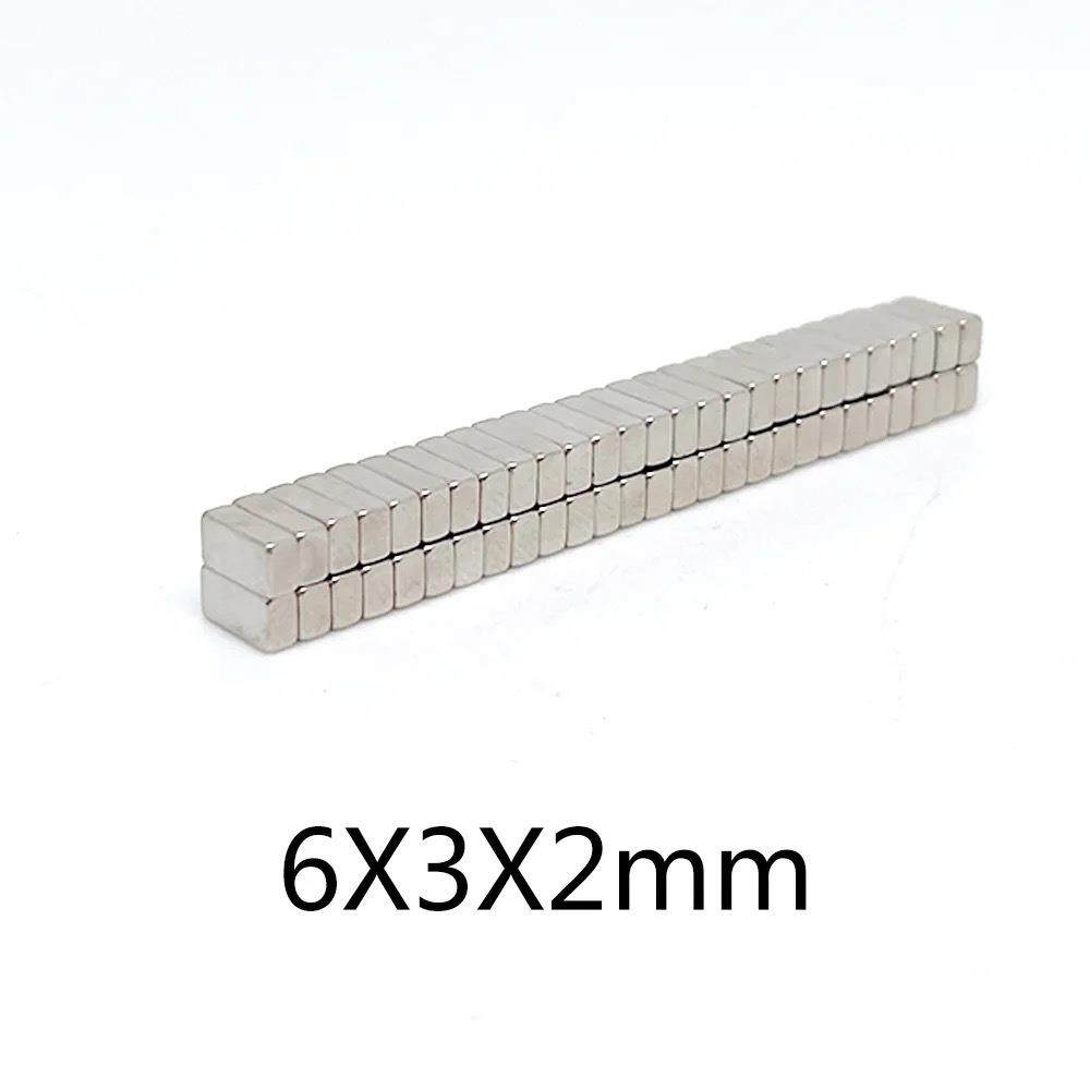 钕铁硼强磁6*3*2强力磁铁片磁钢永磁方形n35吸铁石长方形磁条磁片