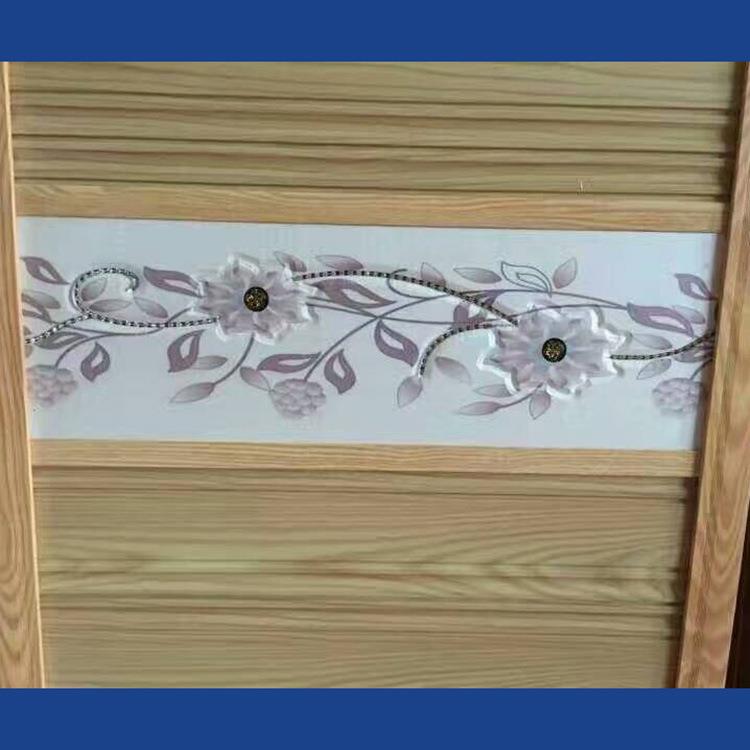 生产移门雕花板百叶板玻璃腰线贴花腰线水印画玻璃漆花