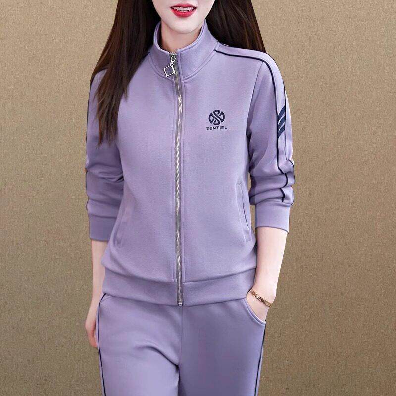 运动套装女2025新款春秋季开衫时尚减龄休闲卫衣跑步百搭两件套