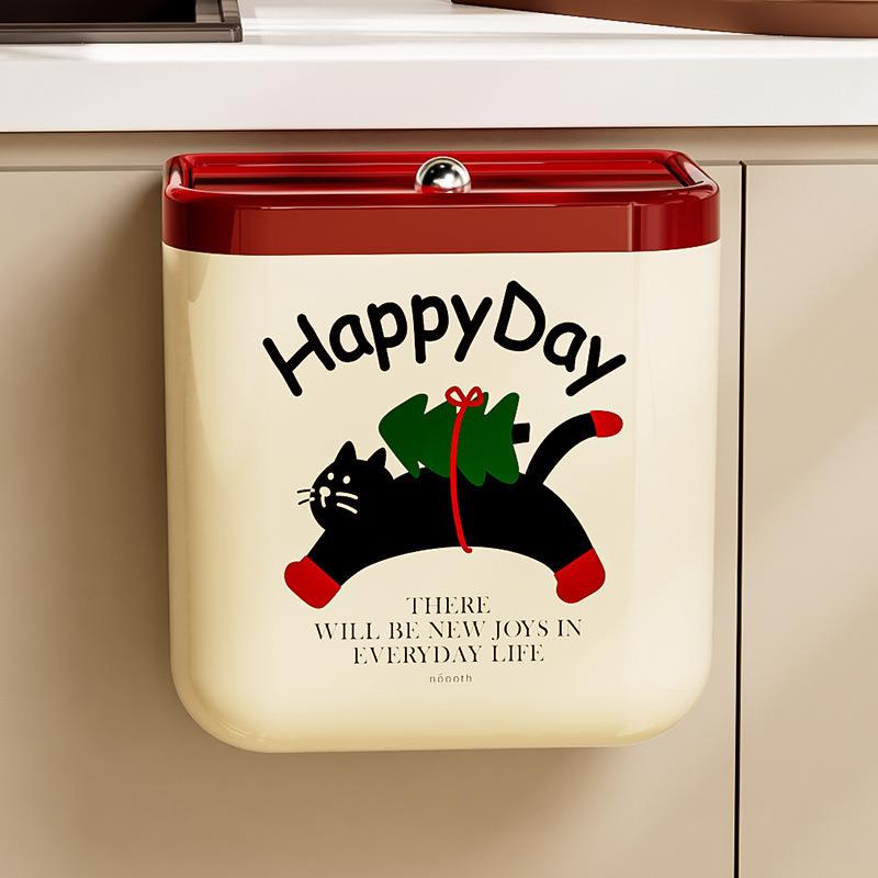 厨房垃圾桶壁挂式家用夹缝带盖大容量纸篓挂式卫生间厕所桶无其他