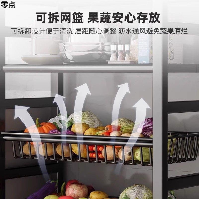 不锈钢厨房厂家直供置物架车落地篮多层用浴室家小推蔬菜收纳架子