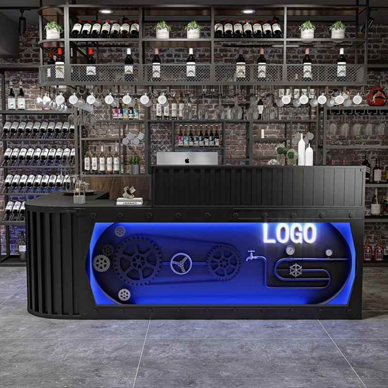 工业风收银台烧烤店吧台接待台清吧音乐吧前台创意齿轮酒吧酒水台