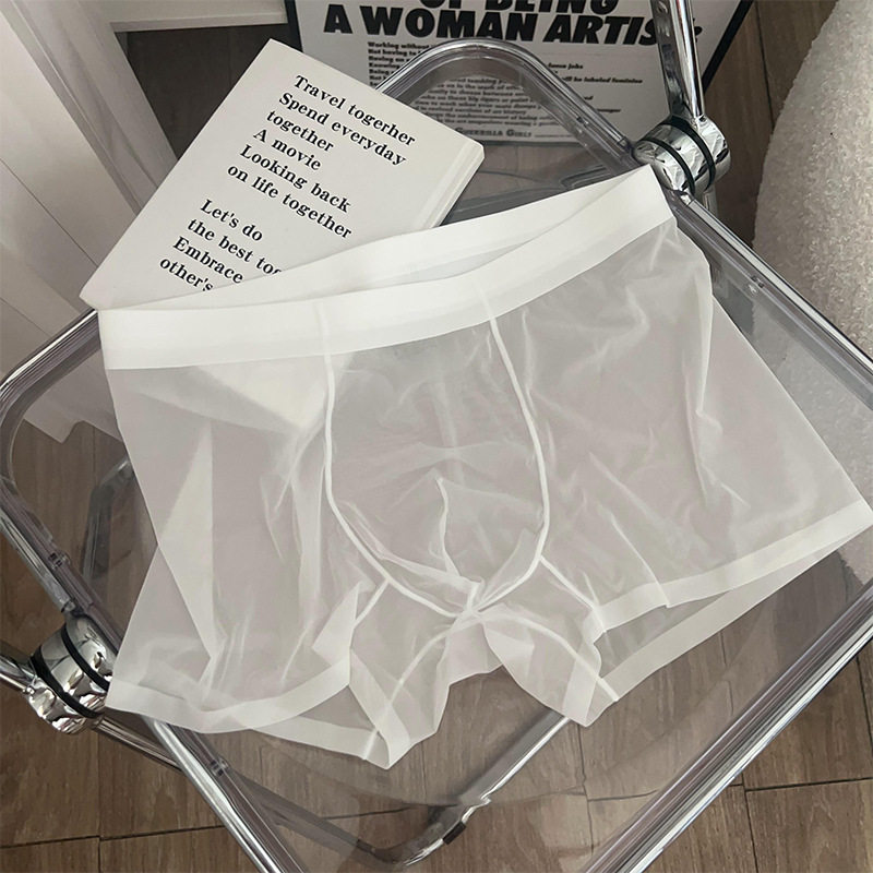 蜜桃纤维透气透明男士男平角内裤