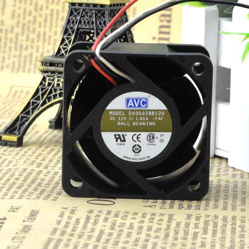 原装AVC奇宏 5cm 5028双滚珠散热风扇 12V 1.65A DV05028B12U 2线