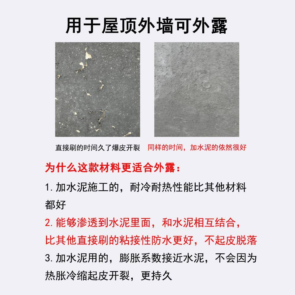 黑防水涂料s水泥基聚合物乳液屋j顶外墙豹厨池卫水地下室柔性材料