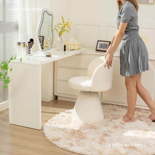 梳妆家用化妆轻奢女生高级卧室美甲梳妆台靠背椅旋转椅子简约大气