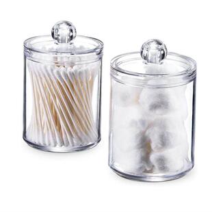 Jewelry Container Swab Pad Box Storage Plastic Cotton Round