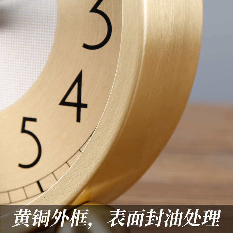 VJW5批发黄铜简约座钟家用台式坐钟静音桌面钟时尚台面床头石英电