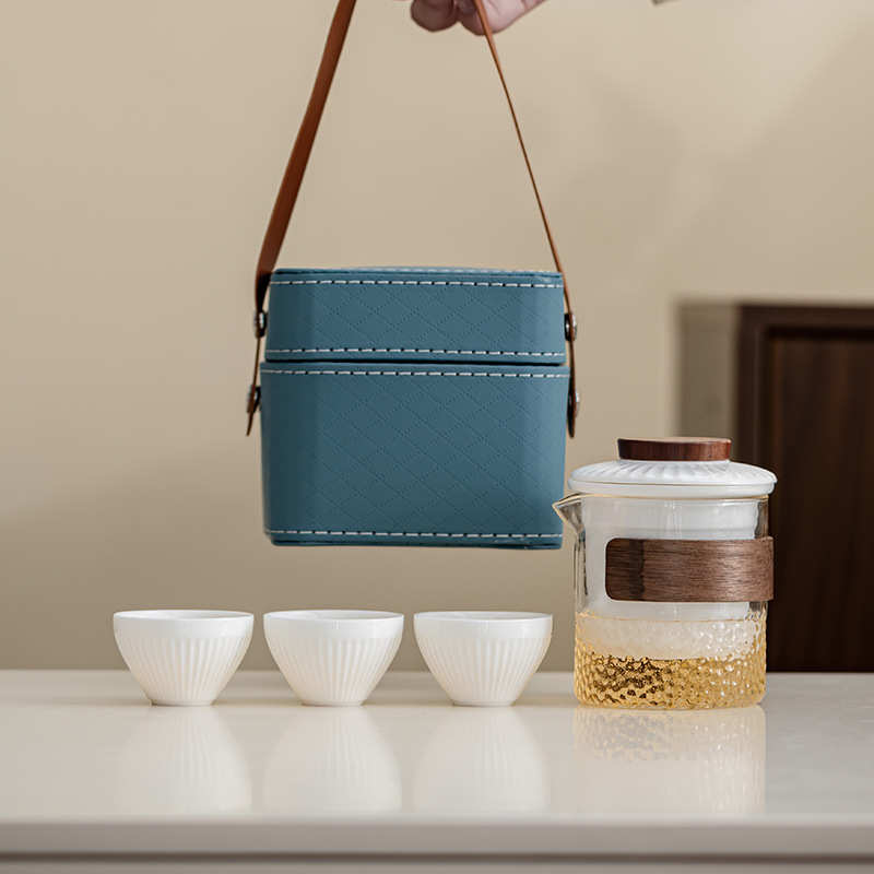 旅行茶具一壶三杯便携式随身陶瓷快客杯户外露营旅游泡茶壶伴手礼