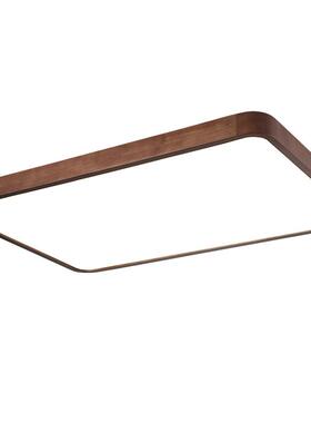 新具中式吸顶灯l长e现代简约卧室灯胡桃638木方形灯家用中d式客厅