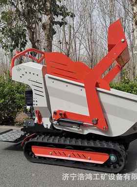 工新款压翻斗车农家用程手推液式自卸液压翻斗车场小IQG型履带自