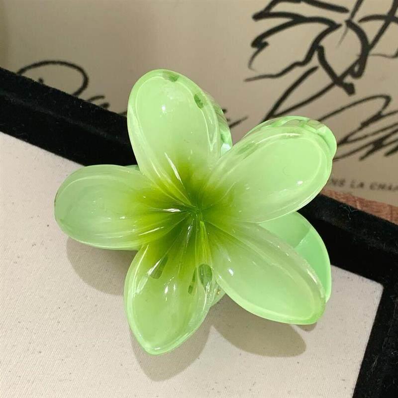 Hair Flower Clip Clips Hawaiian Plumeria Beach Flowers Claw - 实物图