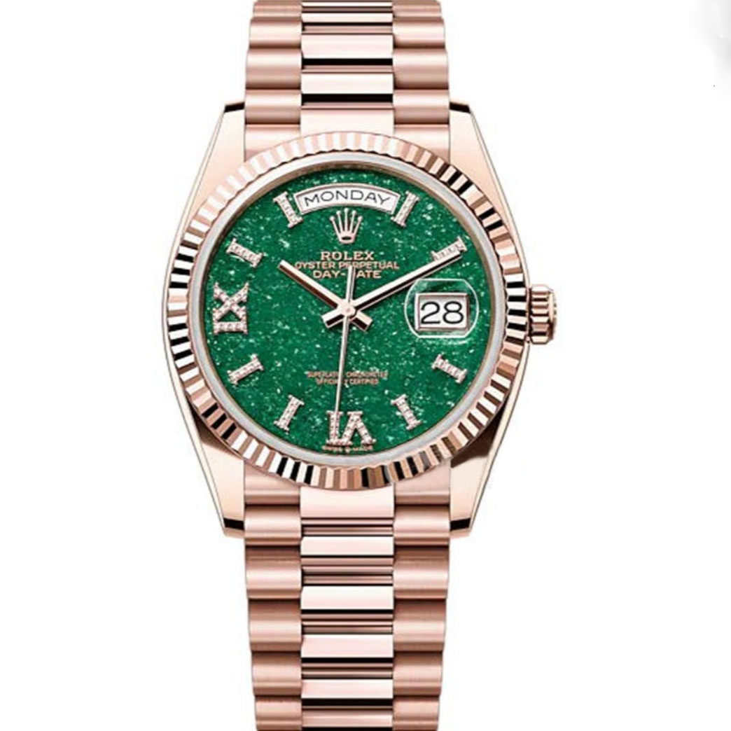 爆款沙金石DD[9.9新]劳力士星期日历型自动机械男表128235-0068