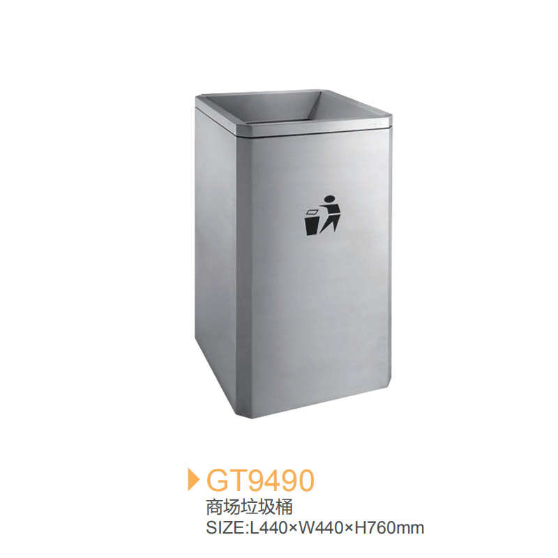 不锈钢筒源头批发形材质 酒店201垃圾桶方形砂工厂商场长垃圾箱钢