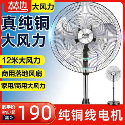 林边落地扇家用大风力静音立式强力电风扇工地铜线大功率工业风扇
