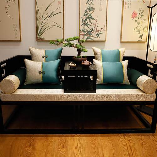 正品新中式现件靠代垫沙发垫实木家具坐垫古典红木垫罗汉床子五套