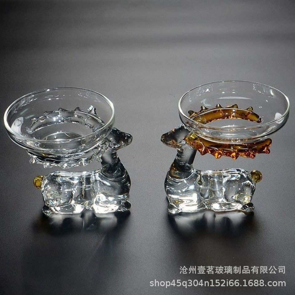 创意小鹿玻璃茶滤功夫茶具配件泡茶滤不锈钢茶叶过滤器网茶漏公杯