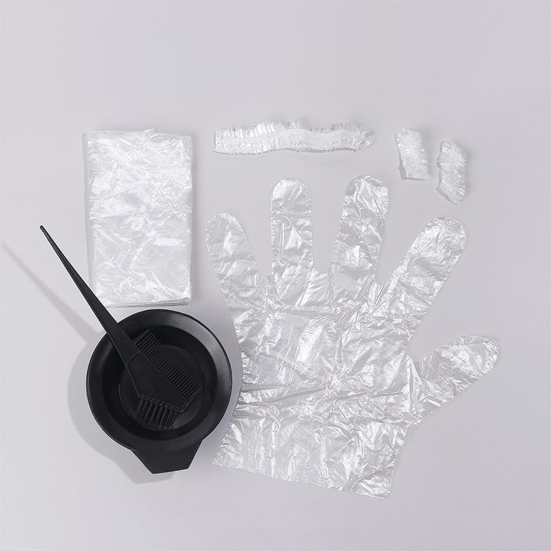 懒人染色工具染黑六件套装焗油染碗一次性披肩手套梳子家用发廊用