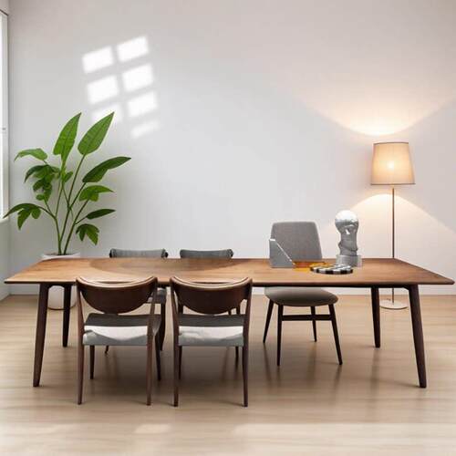 北欧全实木长条大型会议桌办公桌简约现代原木茶桌书桌工作台餐桌