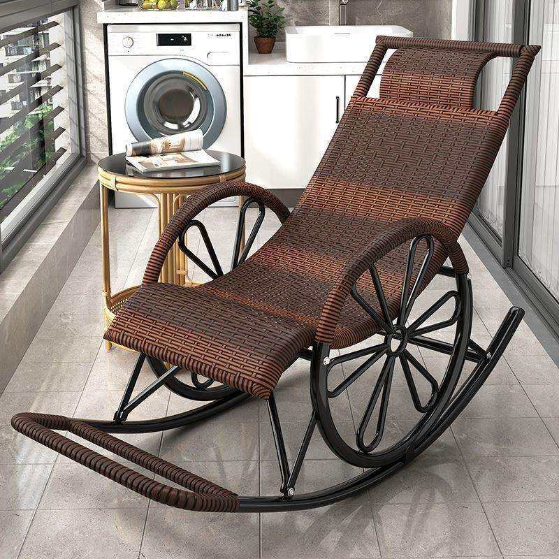 摇椅藤椅成人午睡躺椅客厅阳台懒人椅逍遥椅老人休闲摇摇椅藤摇椅