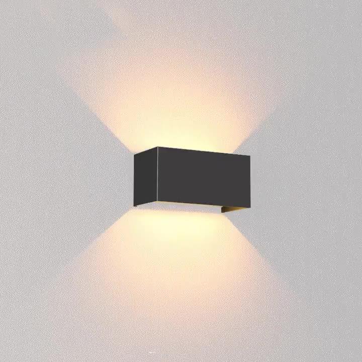 led户外壁灯双头单头外墙阳台射灯别墅庭院室外柱子围墙墙灯