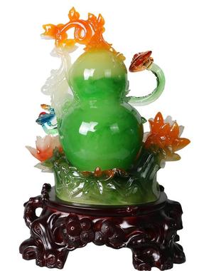 树脂工艺品葫芦摆件仿玉大号开业乔迁送礼家居客厅摆设工厂