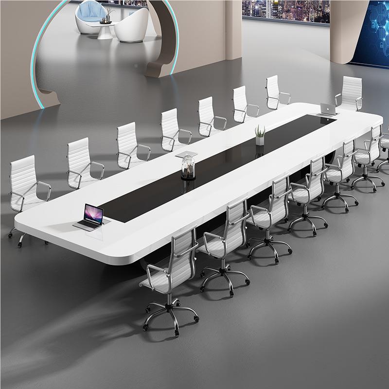 烤漆会桌椅组简约代会现议室大型条形长桌培合训桌议办公家具