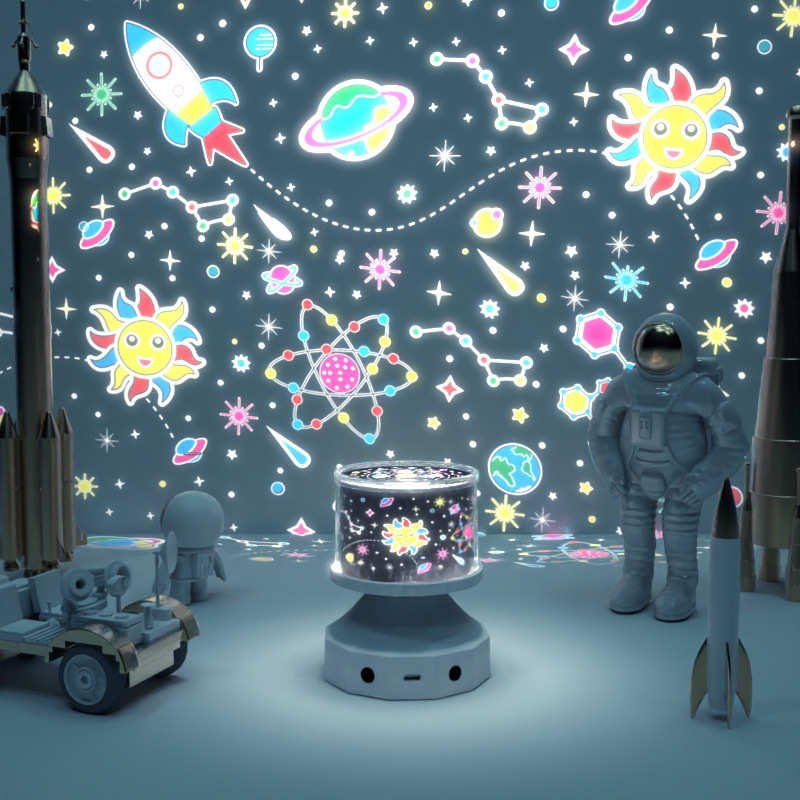 创意星空投影灯房间氛围蓝牙音响小夜灯儿童发光玩具送礼物外贸